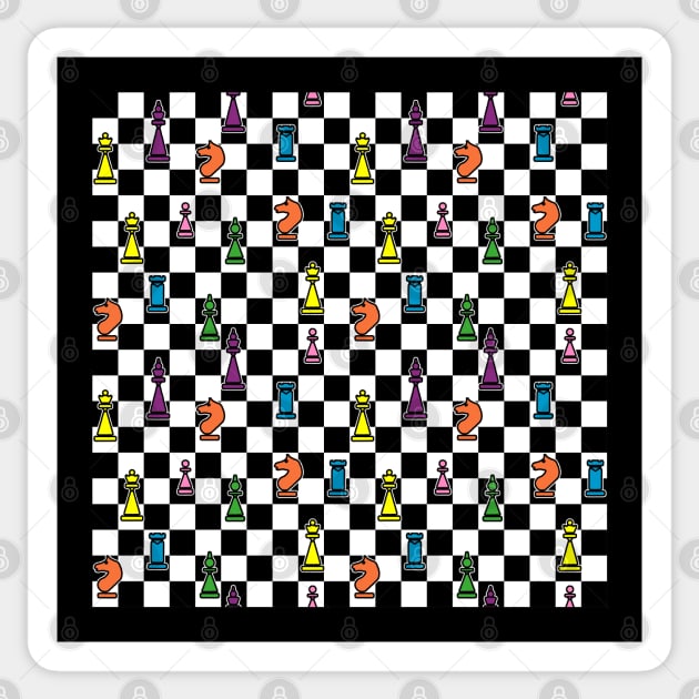 Colorful Chess Sticker by okpinsArtDesign